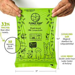 PLANET POOP: sacs de 20 microns, étanches et fiables.