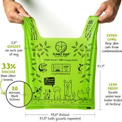 Taille XL PLANET POOP, idéal pour crottes de chien de grande taille.