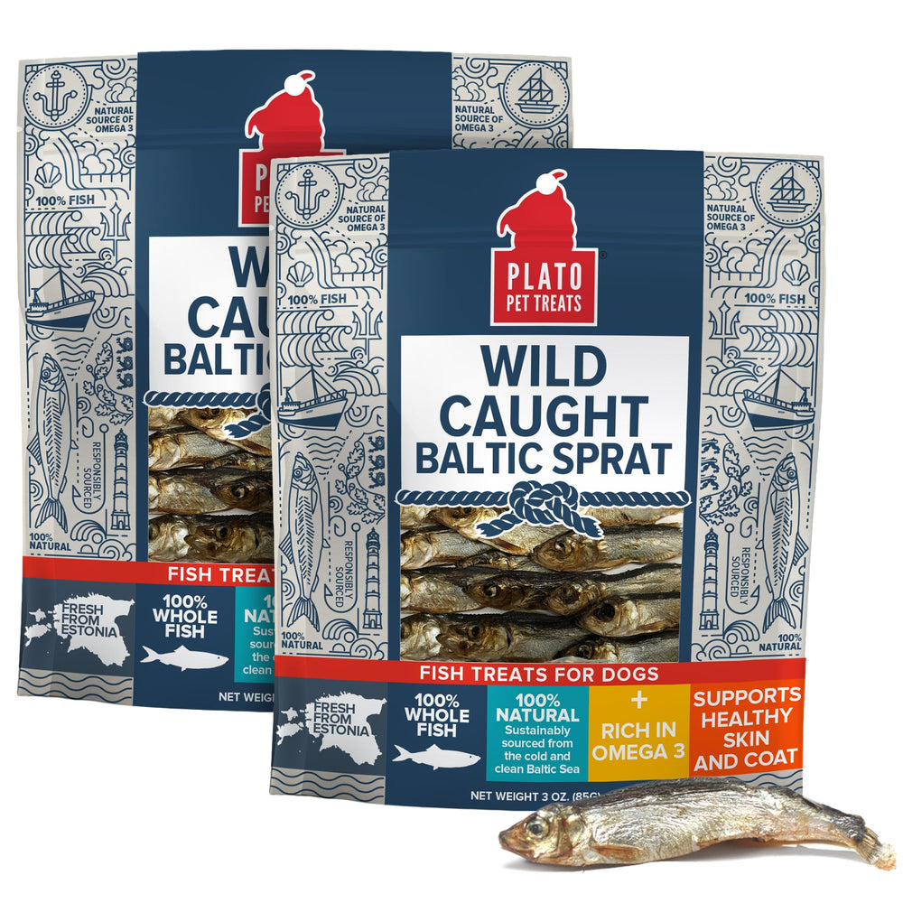 Friandises Plato Poisson entier Sprat Baltique séché à l'air pour pelage sain