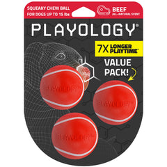 Balle Playology à sifflement pour petit chien, capte l’attention et stimule le jeu.