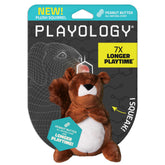 Playology Écureuil en peluche avec parfum cacahuète naturel, idéal pour jeux et câlins.
