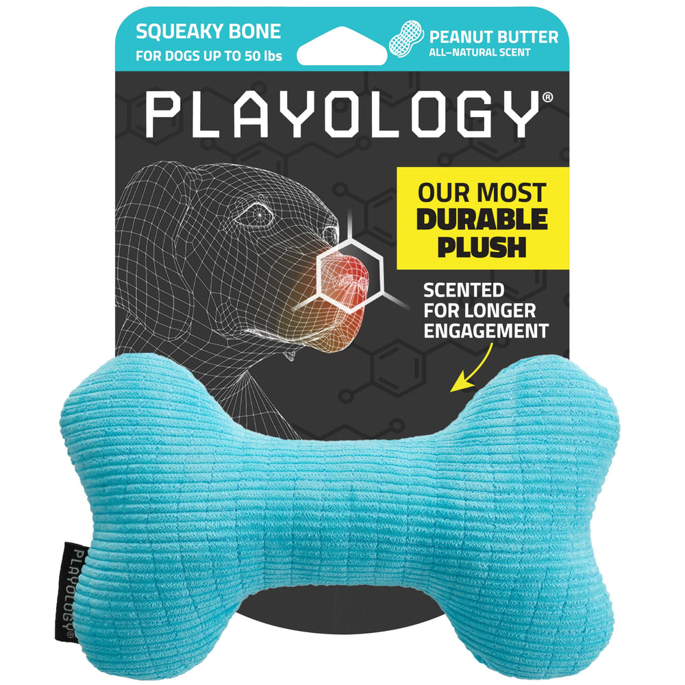 Playology os peluche qui couine, jouet sûr pour chiens jusqu à 22 kg.
