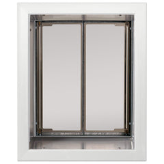 PlexiDor porte murale blanche pour chien et chat, grande ouverture pratique.