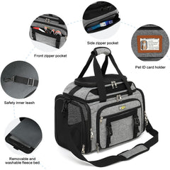 PLJVOYK sac transport animal extensible haut et côtés pour plus d'espace.
