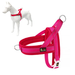 Harnais anti-traction Plutus Pet en mesh respirant rose, confort lors des promenades.
