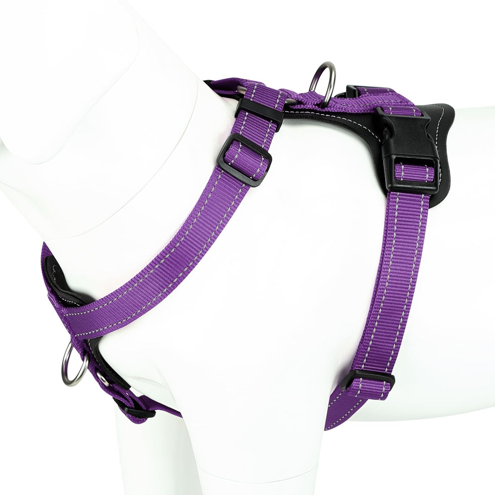 Harnais Plutus Pet vue avant, ajustable, with accents en cuir pour un confort durable.