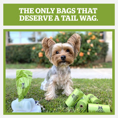 Pogi's sacs compostables avec ouverture marquée pour un accès rapide.