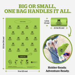 Pogi's sacs compostables taille 9x13 pouces pour les besoins difficiles.