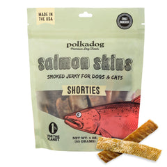 Polkadog peaux de saumon shorties, croustillantes, récompense idéale sans céréales.