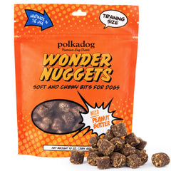 Friandises Polkadog Wonder Nuggets, emballage pratique pour récompenses quotidiennes.
