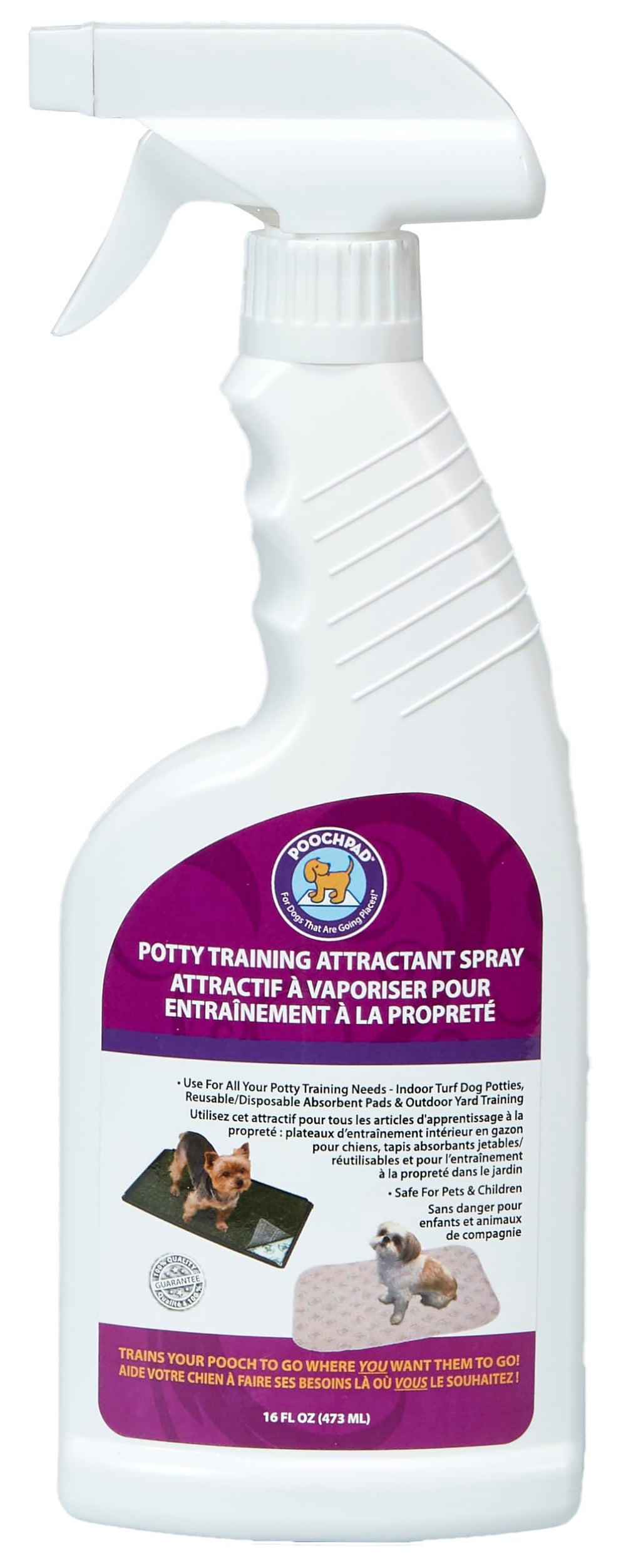 PoochPad Spray d attraction, bouteille d’entraînement, aide l’usage sur zone désignée