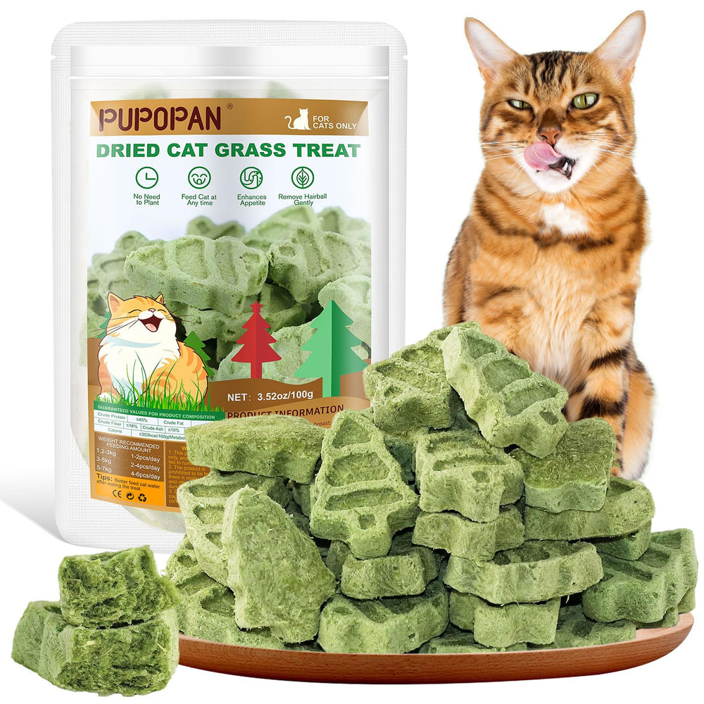 PuPoPan batonnets-dentition-herbe-chat: texture croquante pour stimuler la mastication et l’haleine.
