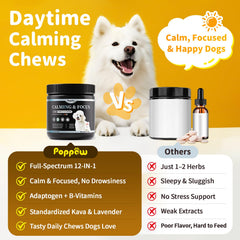 POPPAW bouchées détente 12-en-1 pour chien, simplifiant la routine bien-être.
