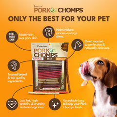 Pork Chomps bâtonnet 5 pouces lard fumé, récompense gourmande.