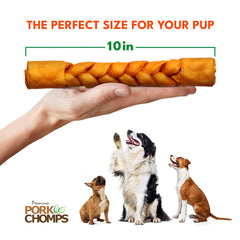 Pork Chomps processus breveté réduit la graisse pour une mastication plus propre.