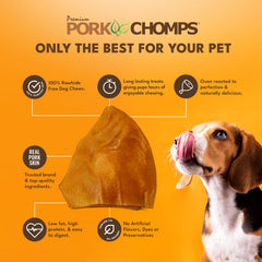 Pork Chomps ingrédients de qualité, peau de porc comme premier ingrédient.