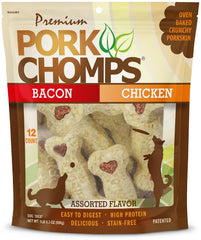Pork Chomps os croustillants bacon-poulet dans un emballage refermable pratique