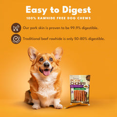 Pork Chomps : peau de porc cuite au four, goût naturel et digestion facilitée.