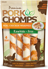Pork Chomps torsades peau porc 6 pouces, friandise longue durée pour chien.