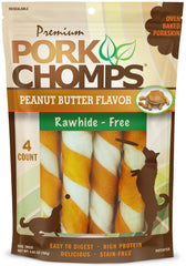 Pork Chomps torsades-peau-porc-6-pouces: friandise naturelle et durable pour chien.