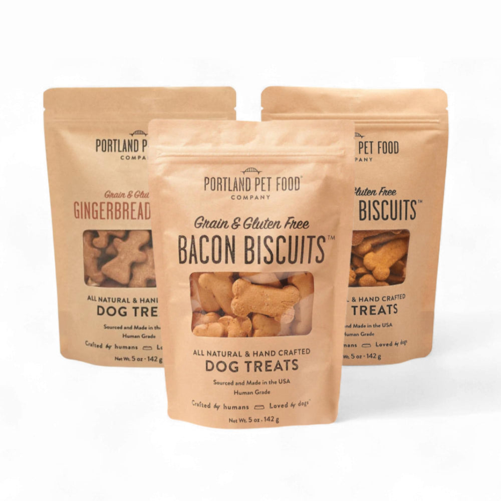 Friandise bacon Portland Pet Food Company, récompense idéale pour l'entraînement.