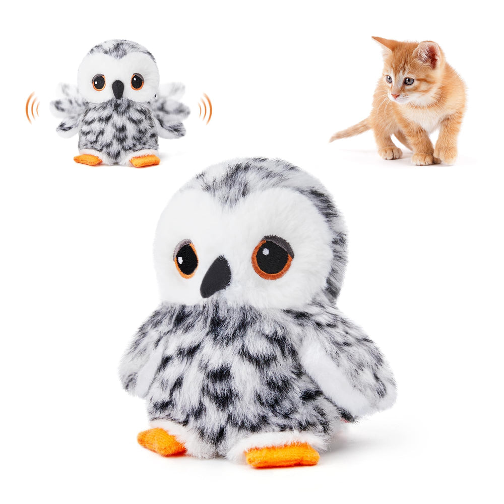 Potaroma hibou battement ailes: jouet interactif stimulant le jeu des chats