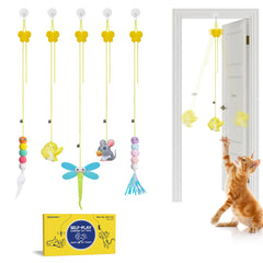 Potaroma jouets chat plumes interactifs, ensemble de 5 pièces pour divertissement autonome.