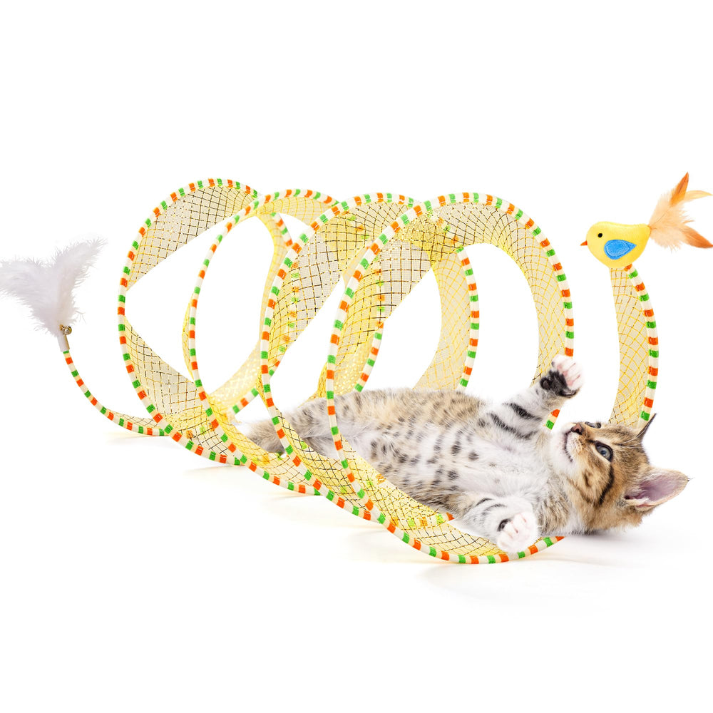 Potaroma tunnel spirale pour chat, stimulation ludique et exercice actif