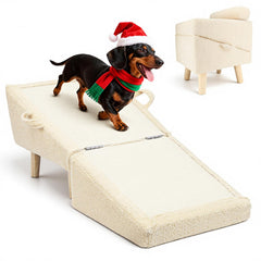 Powerful Xishan rampe en bois beige avec pente douce pour chiens et chats.