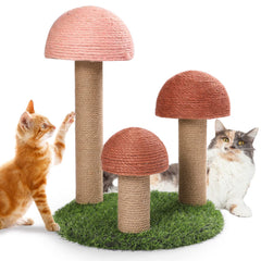 PowerKing poste griffes chat champignon: poste robuste en sisal pour le griffage.