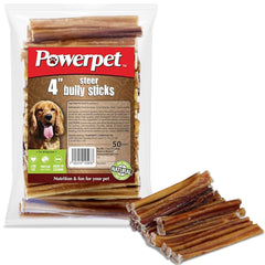 Powerpet bâton boeuf naturel sans odeur 4 pouces; hygiène dentaire en jeu pour tous les chiens.