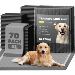 Powools tapis educateur chiots charbon 34x28, vue generale pour propreté durable à domicile.