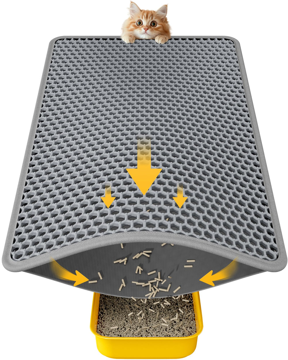 Powools Tapis Litière: double couche capte les grains et protège le sol.