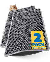 Powools tapis-litiere chat double-couche: retient les grains et protège le sol.