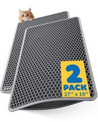 Powools tapis-litiere chat double-couche: retient les grains et protège le sol.
