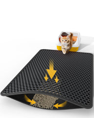 Powools tapis litière double couches noir, réduction des traces et propreté du sol.
