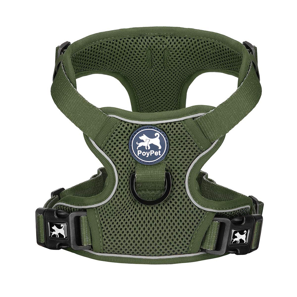 Harnais PoyPet reflechant en maillage respirant pour chien, visibilite nocturne