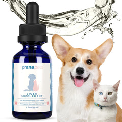 PranaPets bouteille foie chien — flacon pratique pour administration.