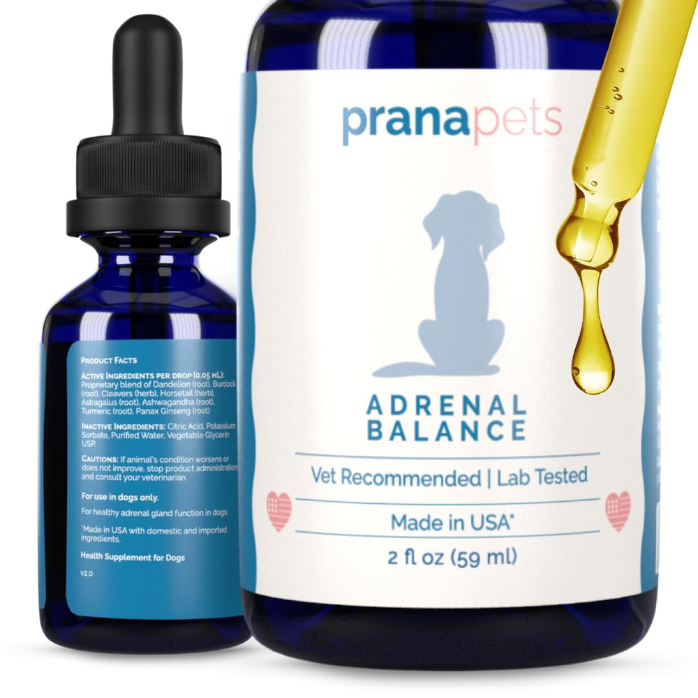 PranaPets Équilibre Surrénal – flacon gouttes: soutien hormonal doux pour chien