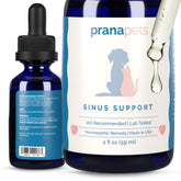PranaPets Sinus Support – bouteille-gouttes, soutien nasal naturel pour chiens et chats.
