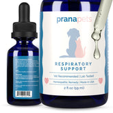 Bouteille PranaPets – soutien respiratoire potentiel pour chiens et chats.