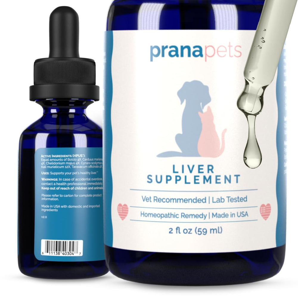 PranaPets foie chien gouttes — soutien digestif quotidien possible.