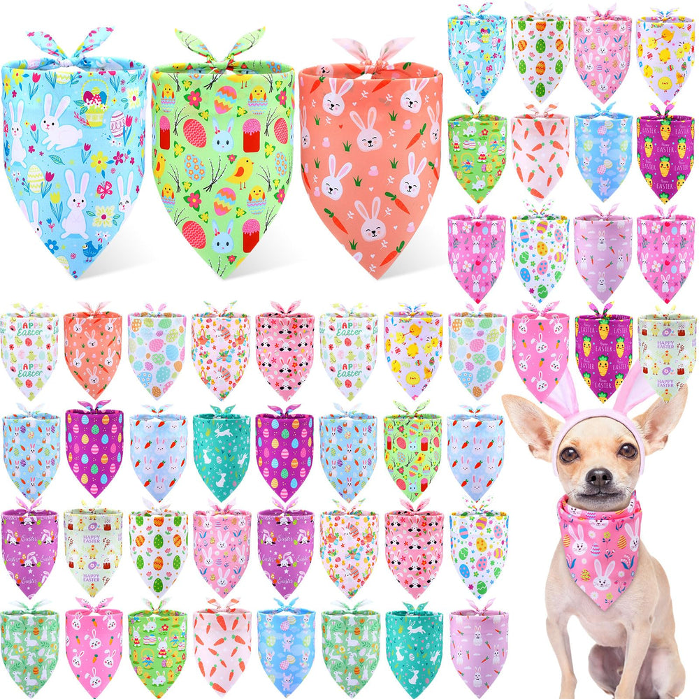 Preboun bandana chien Pâques œufs motifs, parfait pour photos festives.