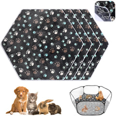 Preboun tapis hexagonal imperméable pour petit animal, protège le sol pendant les jeux.
