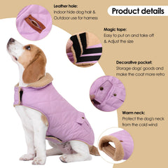 Intérieur polaire épais de Preferhouse manteau pour chien grande taille, toucher doux et chaud