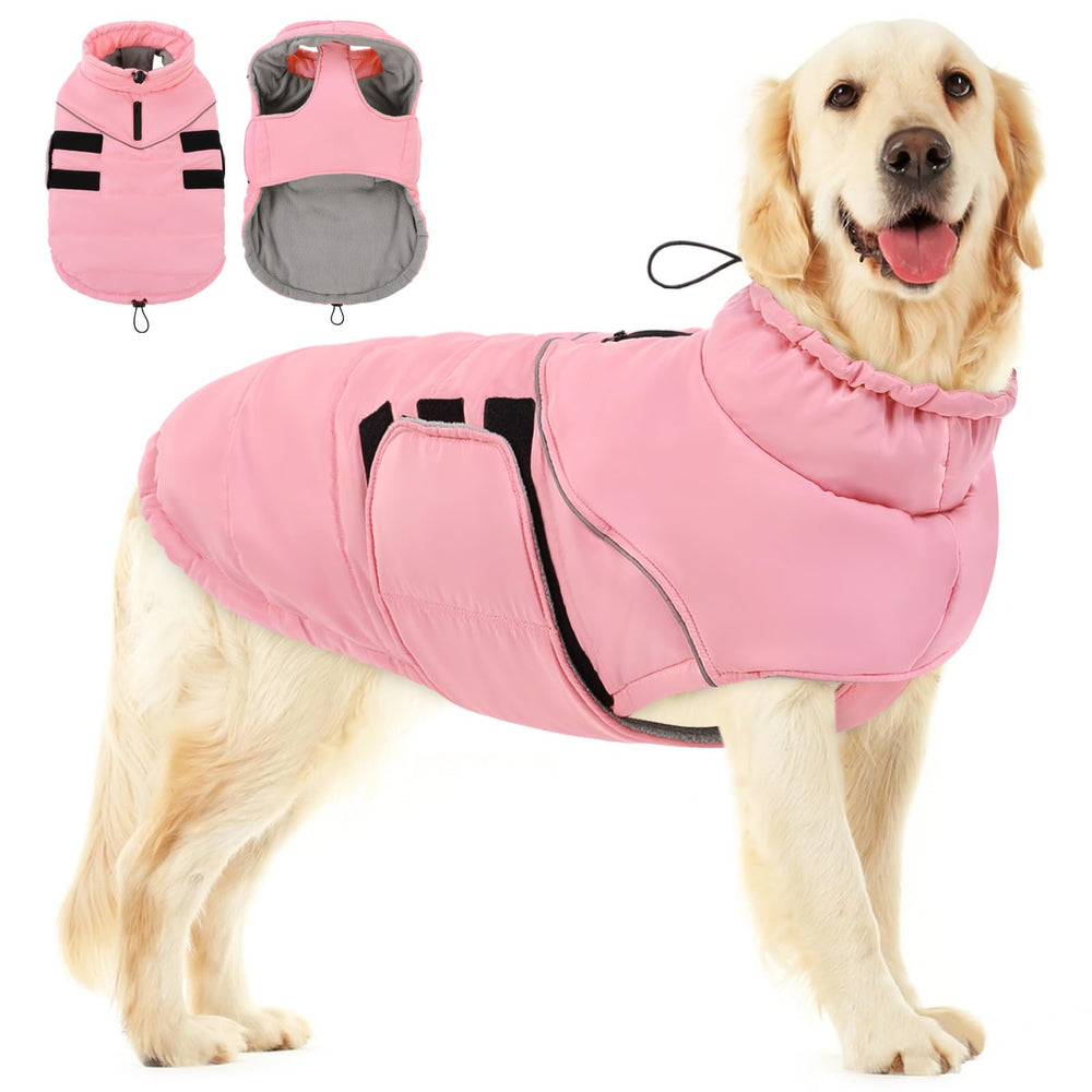 Manteau Preferhouse XL rose réfléchissant pour chiens, meilleure visibilité lors des promenades nocturnes.