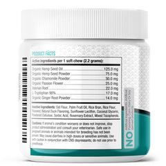 Premium Care Calming Chews – gourmandises pour chien, aide potentielle lors de situations stressantes.