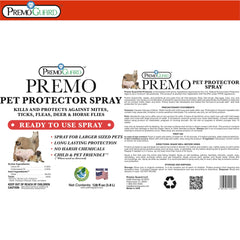 Premo Guard Spray utilisé sur la literie animale sans taches.
