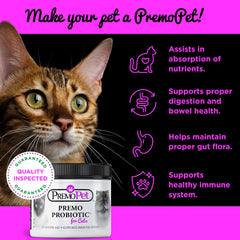 Premo Probiotic chat – dose-poudre : mesure précise pour l’alimentation.