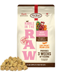 Primal Kibble dans l'état cru – sachet ouvert prêt à servir pour chat